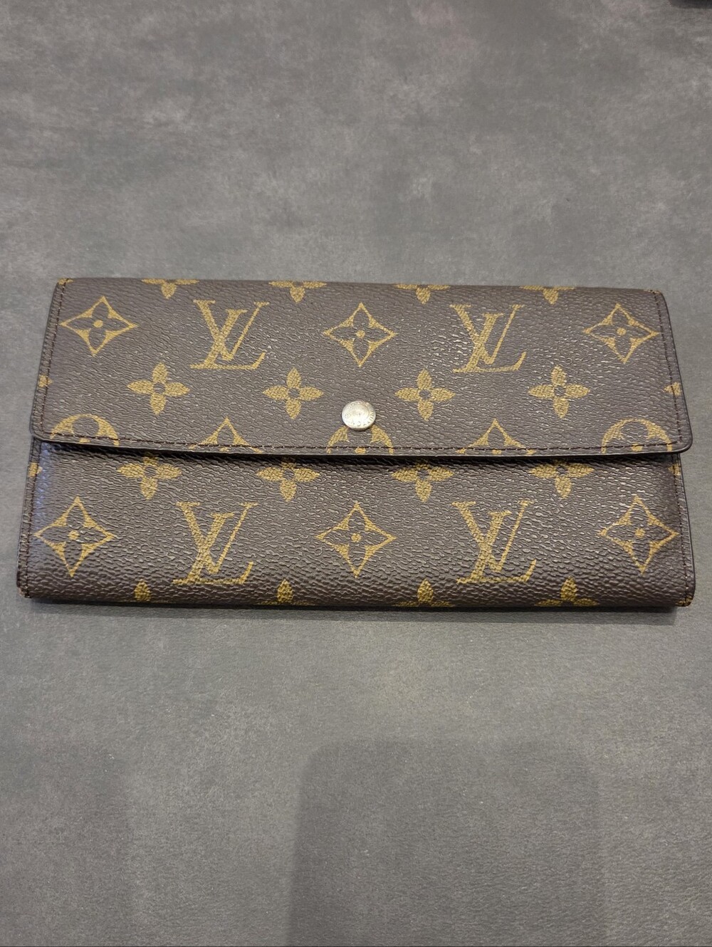 Louis Vuitton Monogram Brown Canvas Flap Wallet